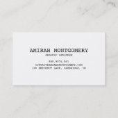 Vintage handgeschriebene Skriptgeschäftskarte Visitenkarte (Rückseite)