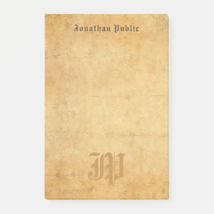Vintage handgeschriebenes Monogramm elegantes Temp Post-it Klebezettel