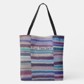 Vintage handgestrickte farbige Streifen Tasche (Rückseite)