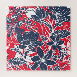 Vintage handGezeichnet Blume, elegantes Muster. Puzzle
