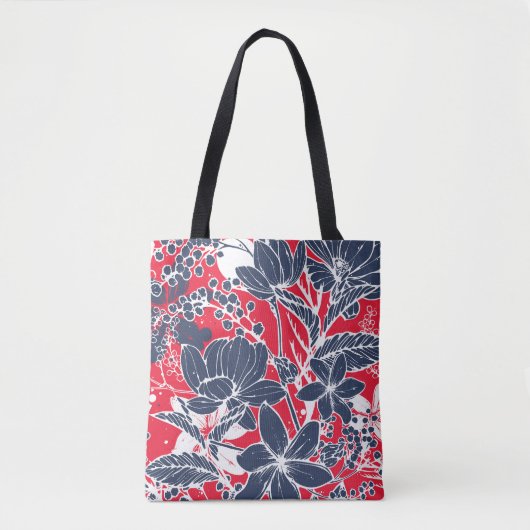 Vintage handGezeichnet Blume, elegantes Muster. Tasche (Vorderseite)