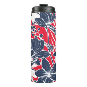 Vintage handGezeichnet Blume, elegantes Muster. Thermosbecher