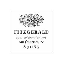 Vintage handgezeichnet Blume Rücksendeadresse