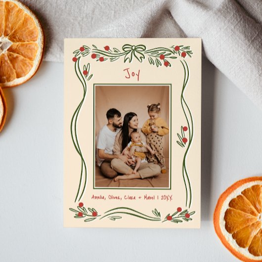 Vintage handGezeichnet Bow Frame Foto Weihnachten