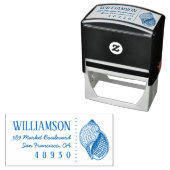 Vintage handgezeichnet Muschel Rücksendeadresse Permastempel (Beispiel)