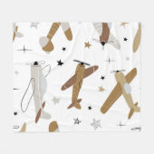 Vintage, handgezeichnet, nahtlos wiederholende Kin Fleecedecke (Vorderseite (Horizontal))