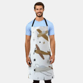 Vintage, handgezeichnet, nahtlos wiederholende Kin Schürze (Getragen)