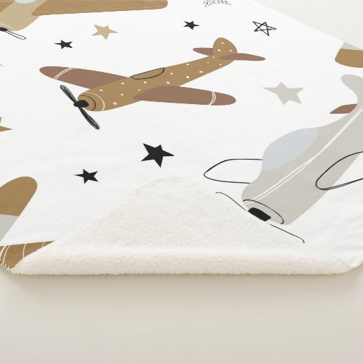 Vintage, handgezeichnet, nahtlos wiederholende Kin Sherpadecke (3/4)