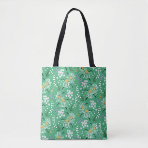 Vintage handgezeichnet Retro-niedliche Blume und P Tasche