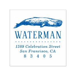 Vintage handgezeichnet Whale Name Rücksendeadresse Permastempel