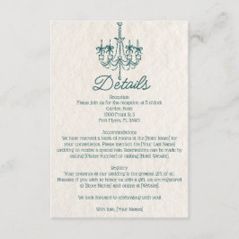 Vintage handgezeichnete Aquamarine Kronleuchter Ho Begleitkarte