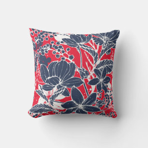 Vintage handgezeichnete Blumen, elegantes Muster. Kissen