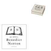 Vintage handgezeichnete Buchinitialen Ex Libris Gummistempel (Stempel)