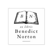 Vintage handgezeichnete Buchinitialen Ex Libris Gummistempel (Prägung)