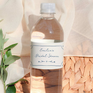 Vintage handgezeichnete florale Brautparty Wasserflaschenetikett