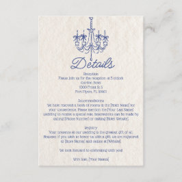 Vintage handgezeichnete Kronleuchter Hochzeitsdeta Begleitkarte