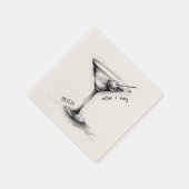 Vintage handgezeichnete Martini-Gläser Klassische Serviette (Ecke)