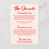 Vintage handgezeichnete, moderne Hochzeitdetails Begleitkarte (Vorderseite)