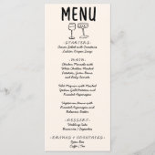 Vintage handgezeichnete Retro-Quirky-Einzigartigke Menükarte (Vorderseite)