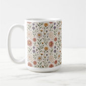 Vintage handgezeichnete Wildblumen-Patchwork-Nahtl Kaffeetasse (Links)