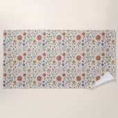 Vintage handgezeichnete Wildblumen-Patchwork-Nahtl Strandtuch (Vorderseite)