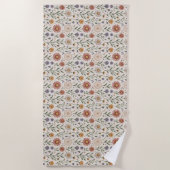 Vintage handgezeichnete Wildblumen-Patchwork-Nahtl Strandtuch (Vorderseite)