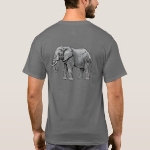 Vintage Handgezeichnetes Elefant Illustration T-Sh T-Shirt