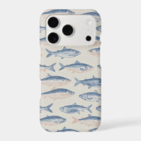 Vintage handgezeichnetes Fisch-Nahtlosmuster