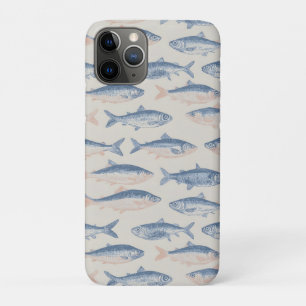 Vintage handgezeichnetes Fisch-Nahtlosmuster Case-Mate iPhone Hülle