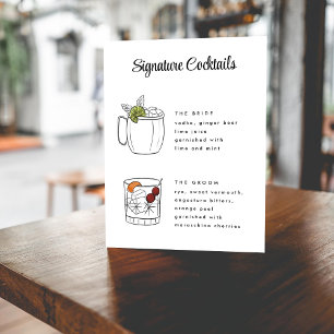 Vintage handgezogene Cocktails Zeichen Poster