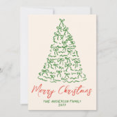 Vintage handgezogene Ribbons Foto Weihnachten (Vorderseite)