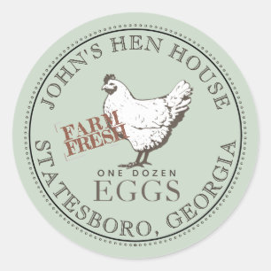 VINTAGE HÄNDLER FRISCHES EGG-Blassgrünes Etikett Runder Aufkleber
