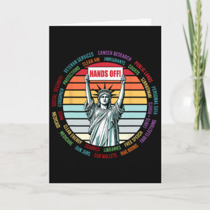 Vintage Hands Off Protest Anti Trump Karte