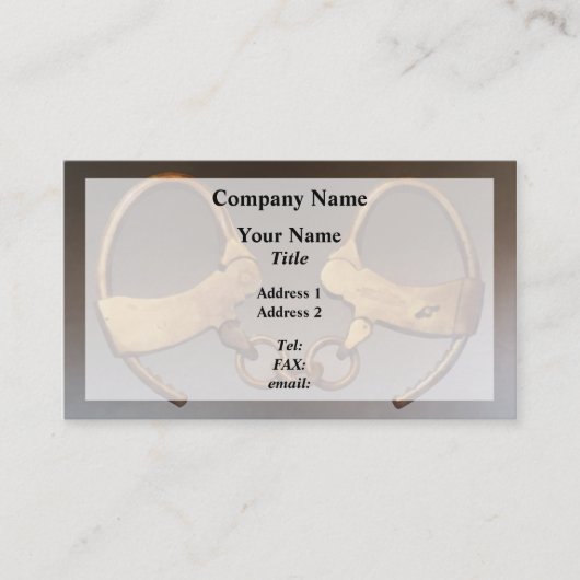 Vintage Handschellen Visitenkarte (Vorderseite)