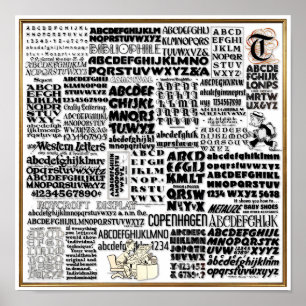 VINTAGE-HANDSCHRIFT-ALPHABET-DRUCKE POSTER