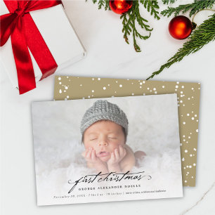 Vintage-Handschrift Baby's 1. Weihnachten Foto