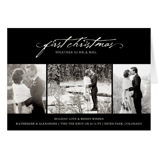 Vintage Handschrift Erste Weihnachtsfeier Foto Hoc (Vorderseite (Horizontal))