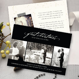 Vintage Handschrift Erste Weihnachtsfeier Foto Hoc Feiertagskarte