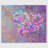 Vintage Handschrift für das Bluherz Geschenkpapier (Flach)