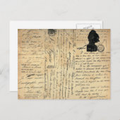 Vintage Handschrifts-Postkarte Postkarte (Vorne/Hinten)