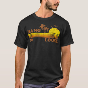 Vintage Hang Loose Surfen Strand Retro Sonnenunter T-Shirt