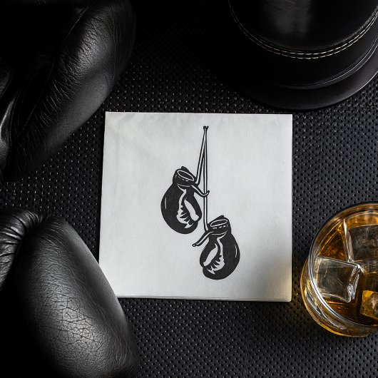 Vintage Hangboxhandschuhe Retro-Kämpfer Serviette