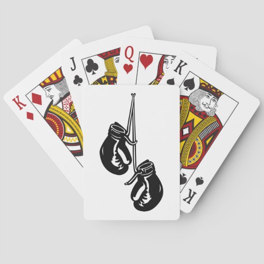 Vintage Hangboxhandschuhe Retro-Kämpfer Spielkarten (Rückseite)