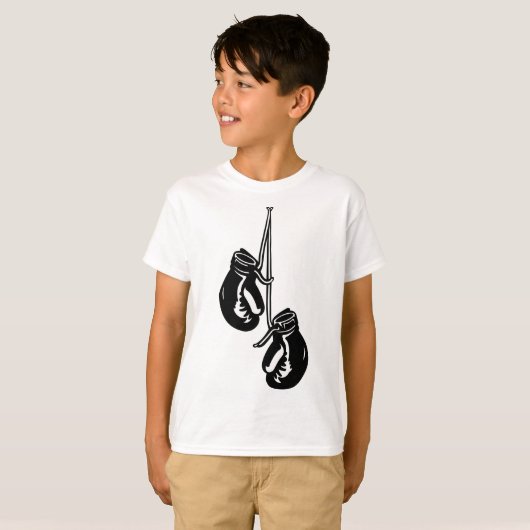 Vintage Hangboxhandschuhe Retro-Kämpfer T-Shirt (Vorne ganz)