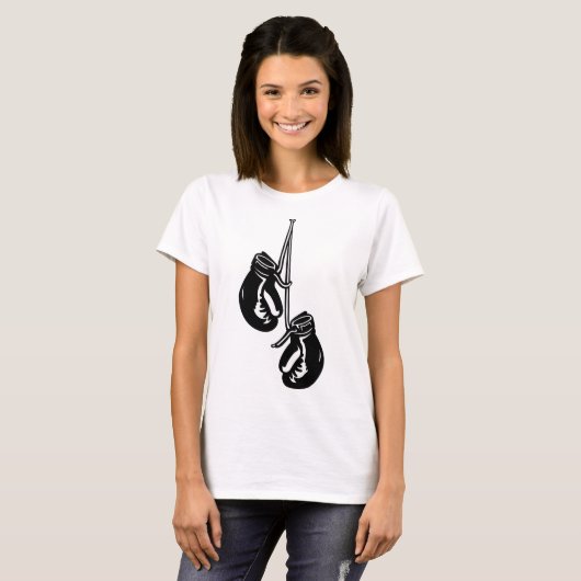 Vintage Hangboxhandschuhe Retro-Kämpfer T-Shirt (Vorne ganz)