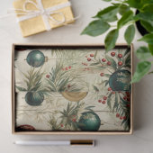 Vintage Hangschmuck, Beeren, Zweige Seidenpapier (Geschenk)