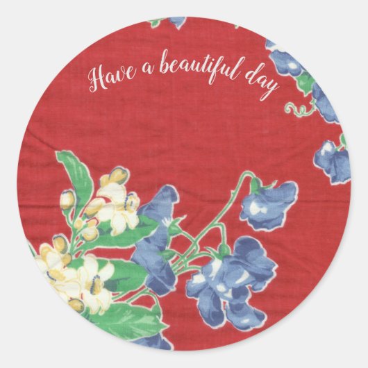 Vintage hanky sticker * Have a beautiful day (Vorderseite)