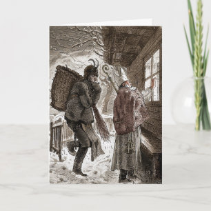 Vintage Hans Trapp und St. Nick Weihnachtskarte Feiertagskarte