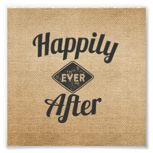 Vintage Happily Ever After Jute Fotodruck