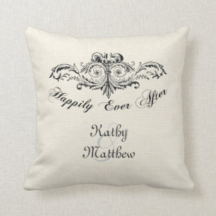 Vintage Happily Ever After Personalisiert Kissen